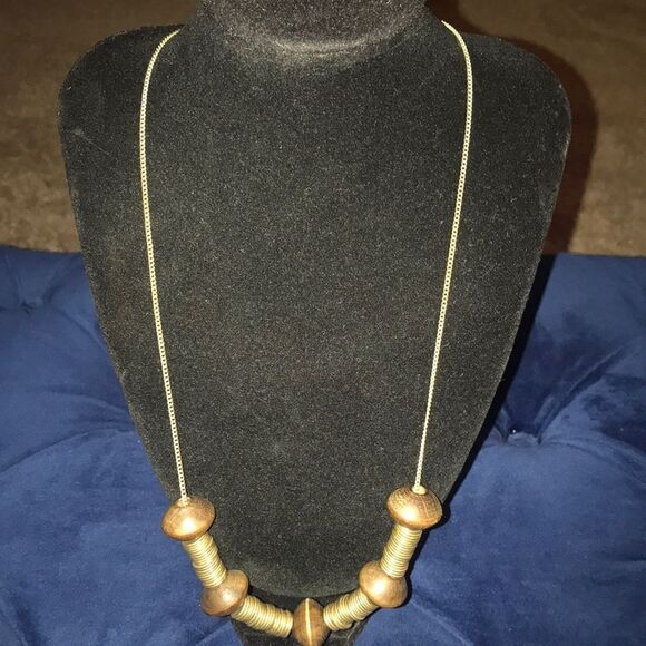 Madewell 1937 wooden and metal necklace - Picture 2 of 3